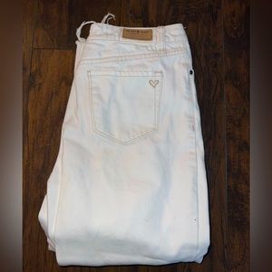White Capri Denim Pants